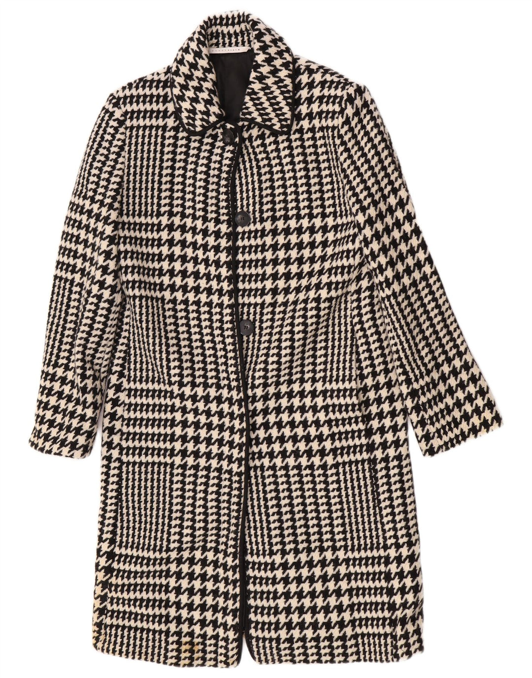 Penny Black Dame Oversized Overfrakke UK 10 Small Black Houndstooth Wool