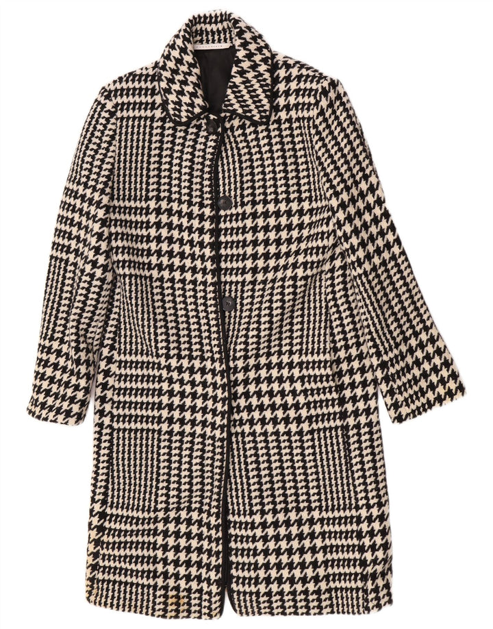 Penny Black Dame Oversized Overfrakke UK 10 Small Black Houndstooth Wool