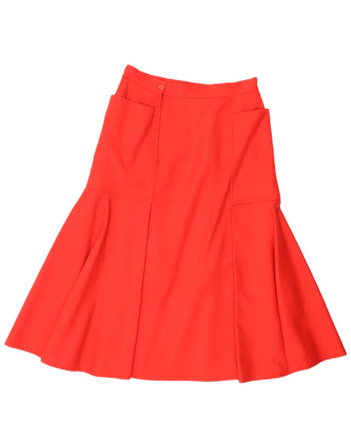 Vintage A-line nederdel til kvinder IT 44 Medium W28 Red Virgin Wool