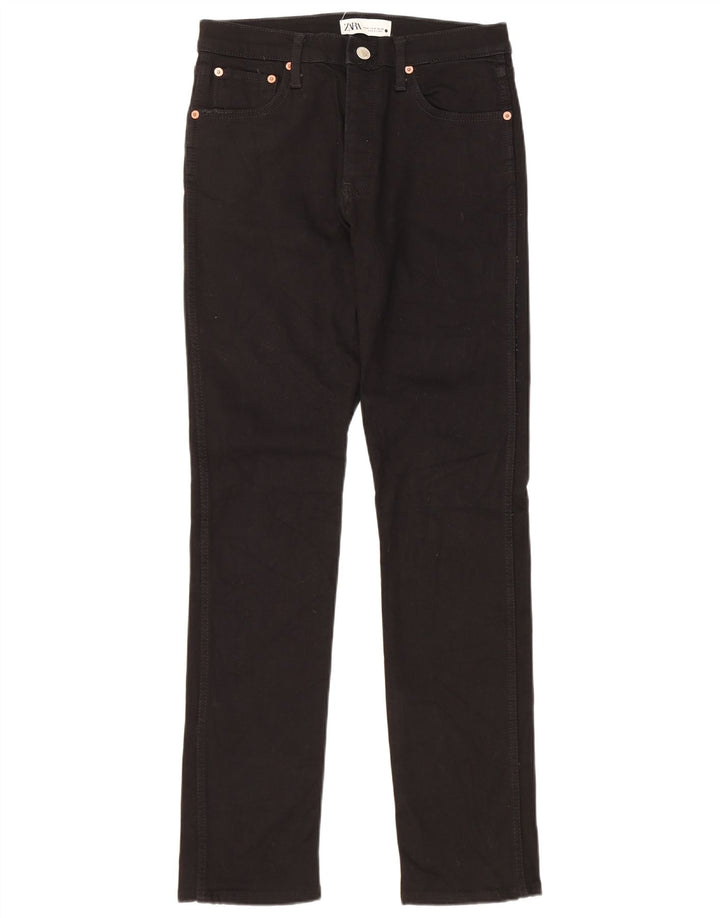 Zara Dame Slim Jeans EU 40 Medium W30 L32 Sort Bomuld