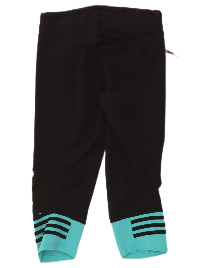 Adidas Dame Climalite Capri Leggings UK 8 Small Black Colourblock