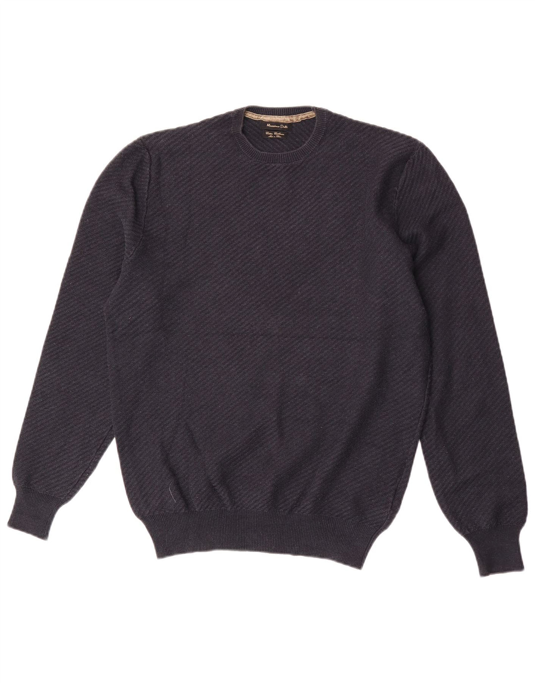 Massimo Dutti Herre Crew Neck sweater Medium Navyblå Bomuld