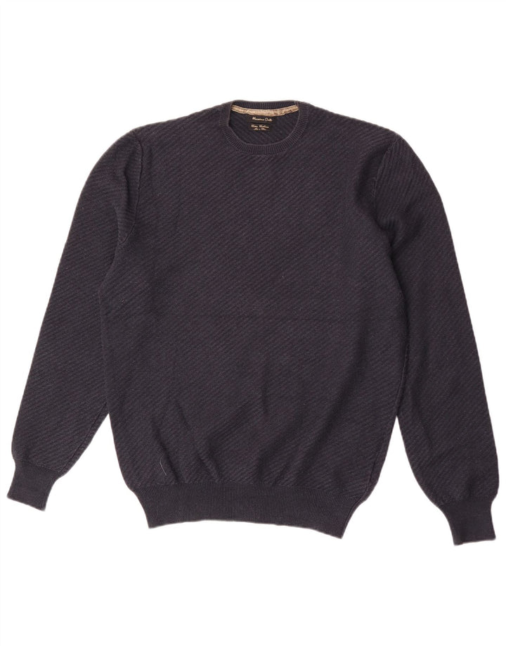 Massimo Dutti Herre Crew Neck sweater Medium Navyblå Bomuld