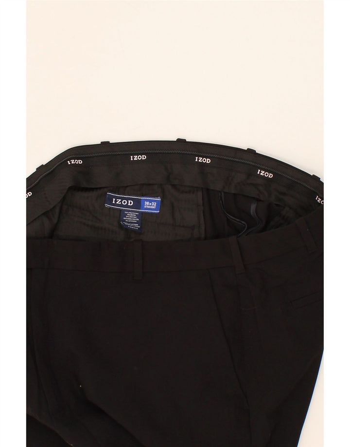 IZOD Mens Straight Chino Trousers  W38 L32 Black Polyester Vintage Izod and Second-Hand Izod from Messina Hembry 