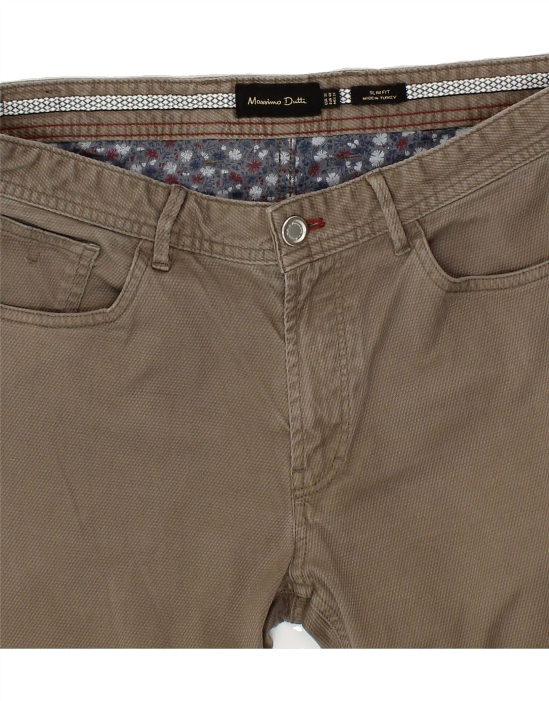 MASSIMO DUTTI Womens Slim Fit Casual Trousers EU 40 Medium W30 L31 Brown Vintage Massimo Dutti and Second-Hand Massimo Dutti from Messina Hembry 