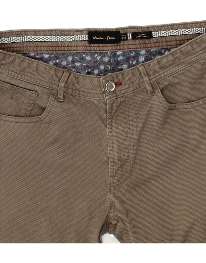 MASSIMO DUTTI Womens Slim Fit Casual Trousers EU 40 Medium W30 L31 Brown Vintage Massimo Dutti and Second-Hand Massimo Dutti from Messina Hembry 