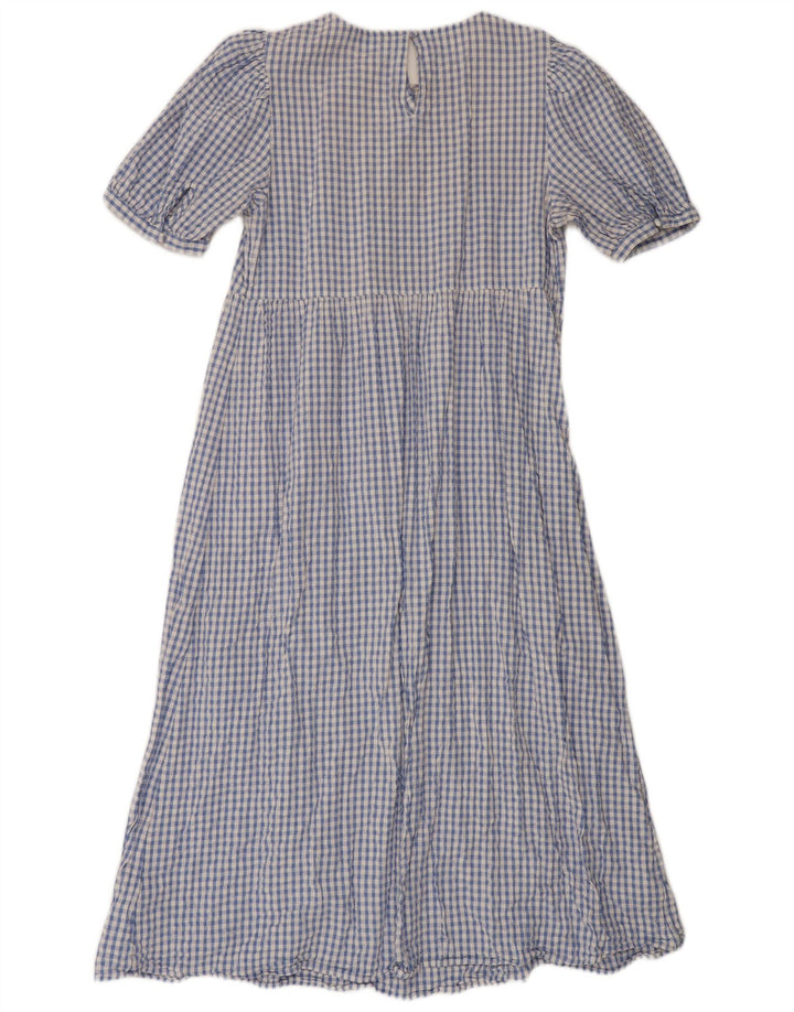 Marks & Spencer Dame Maxi Dress UK 14 Medium Blue Gingham Cotton