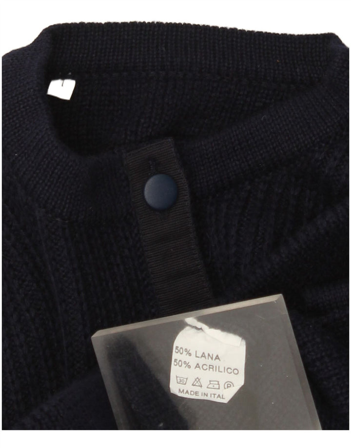 Vintage herre cardigan sweater Stor marineblå uld