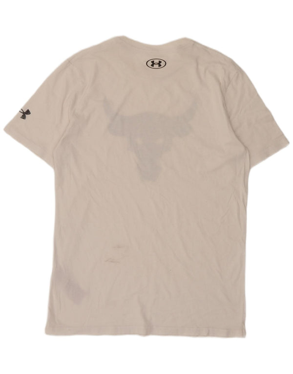 Under Armour Herre Project Rock Brahma Bull Grafisk T-shirt Top Medium White