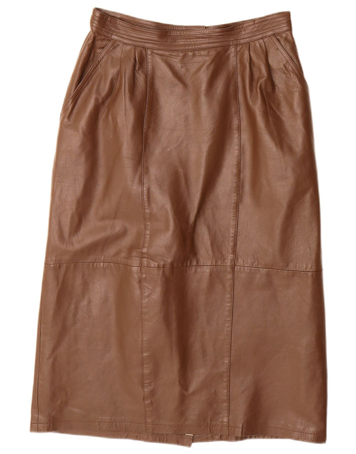 VINTAGE Pencil Skirt til kvinder IT 40 Small W28 Brunt læder