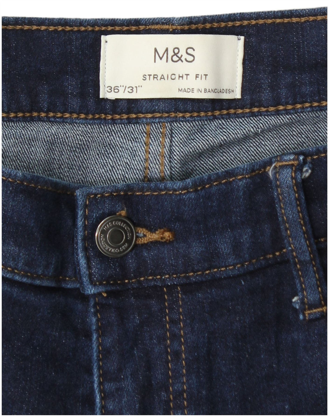 Marks & Spencer Straight Jeans til mænd W36 L31 Marineblå
