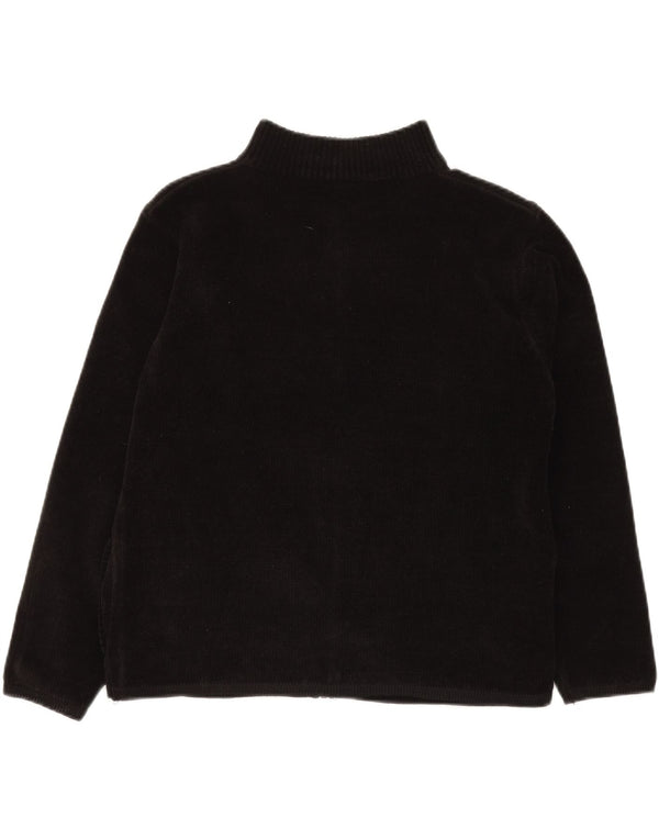 Akal Womens Oversized Cardigan Sweater UK 10 Small Black Floral Acryl