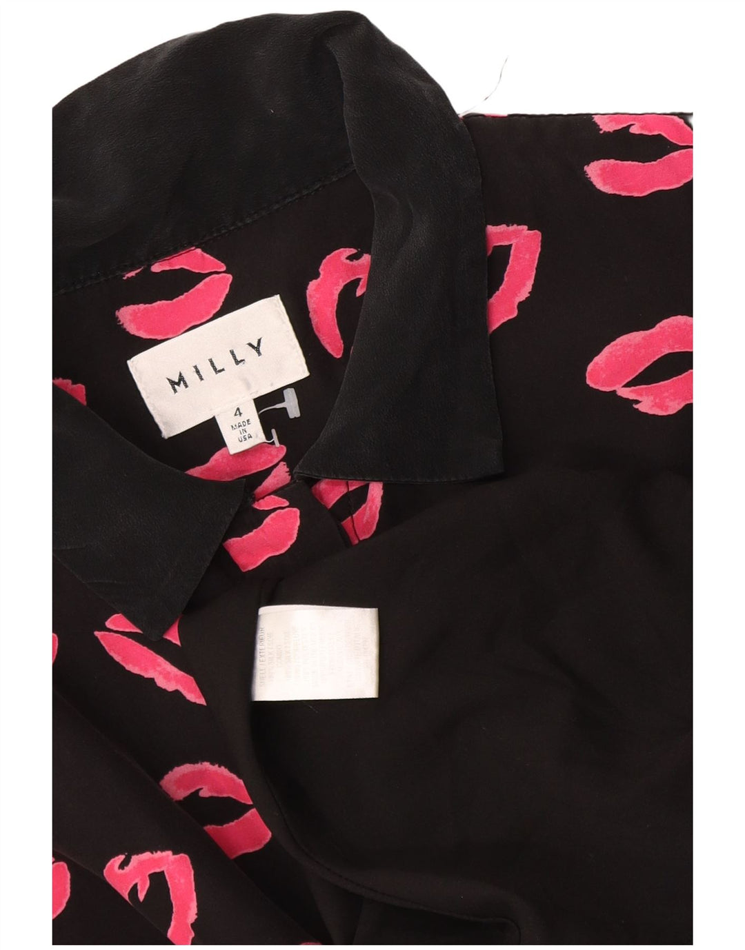 Milly Womens abstrakt mønster kortærmet skjortekjole US 4 Small Black