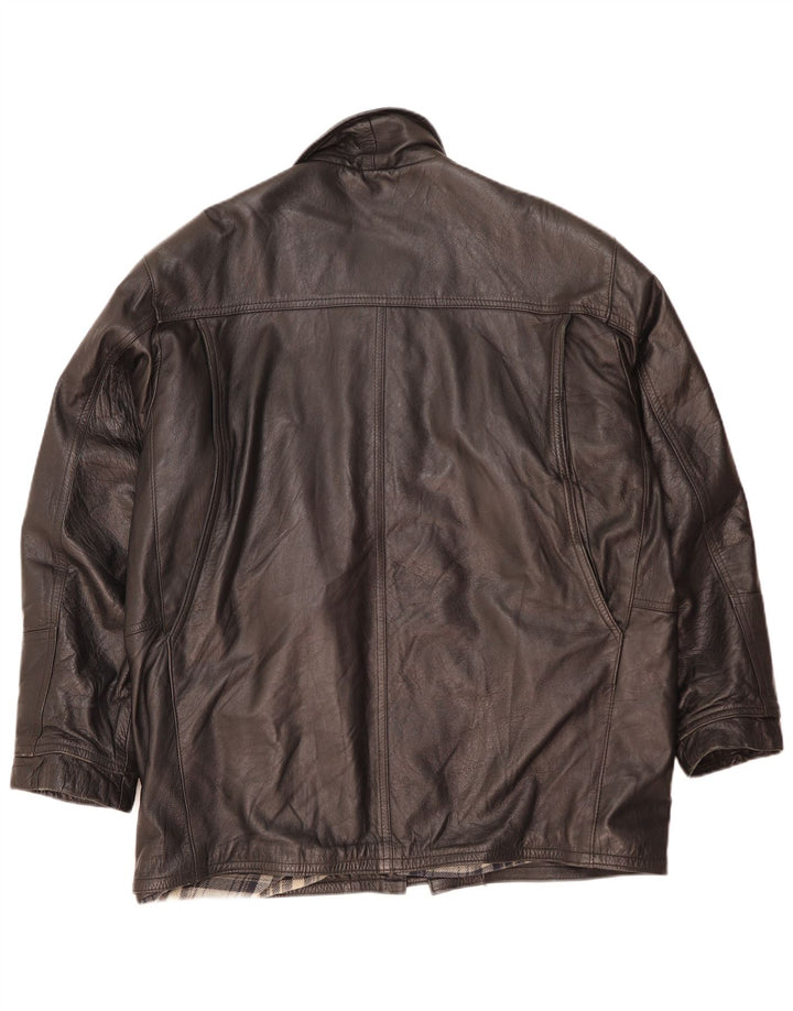 Gianfranco Ferre Herre Læderjakke UK 42 XL Sort Læder