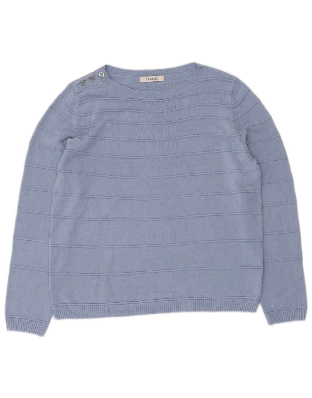 Marks & Spencer Dame Classic Boat Neck Jumper Sweater UK 12 Medium Blue