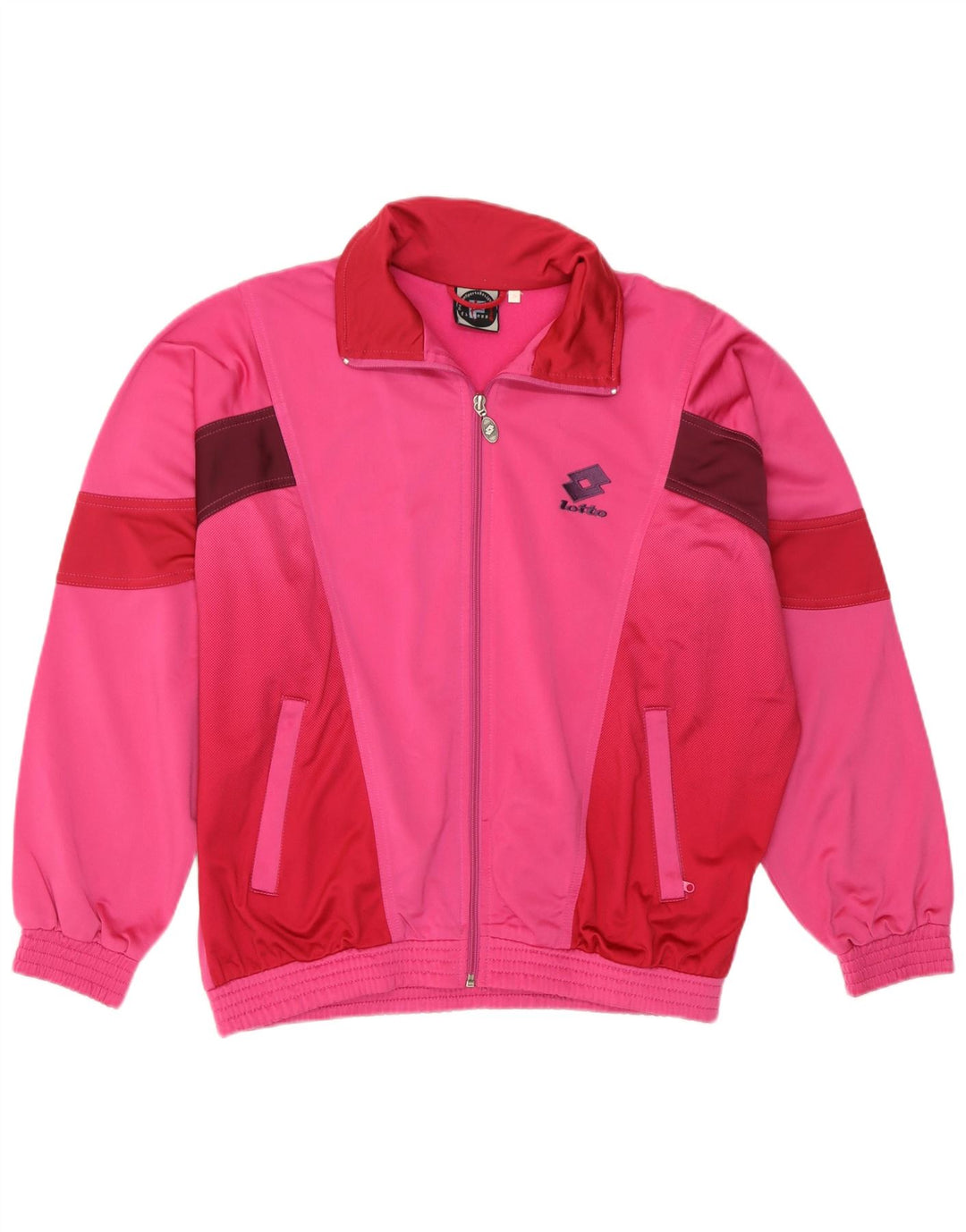 Lotto Womens Oversized træningsdragt Top Jacket UK 10 Small Pink Colourblock