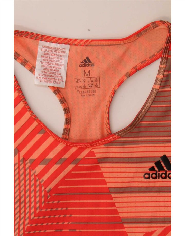 Adidas pigevest top 11-12 år orange stribet polyester