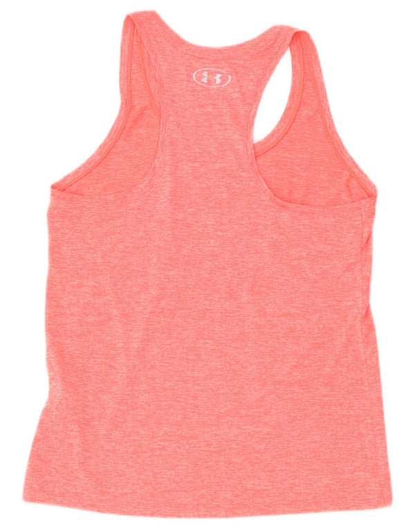 Under Armour Dame Heat Gear Grafisk Vest Top UK 12 Medium Pink Flecked