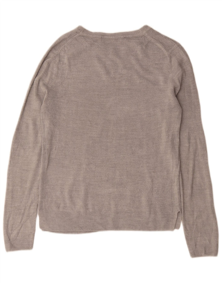 Marks & Spencer Dame Boat Neck Jumper Sweater UK 12 Medium Grey