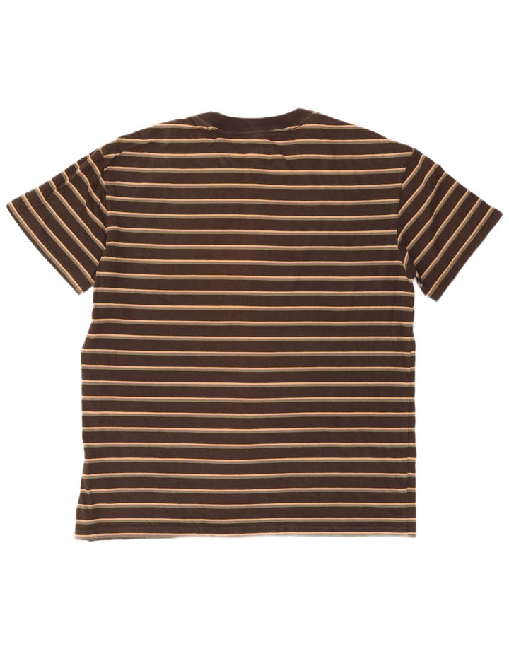 Billabong herre T-shirt top mellem brun stribet bomuld