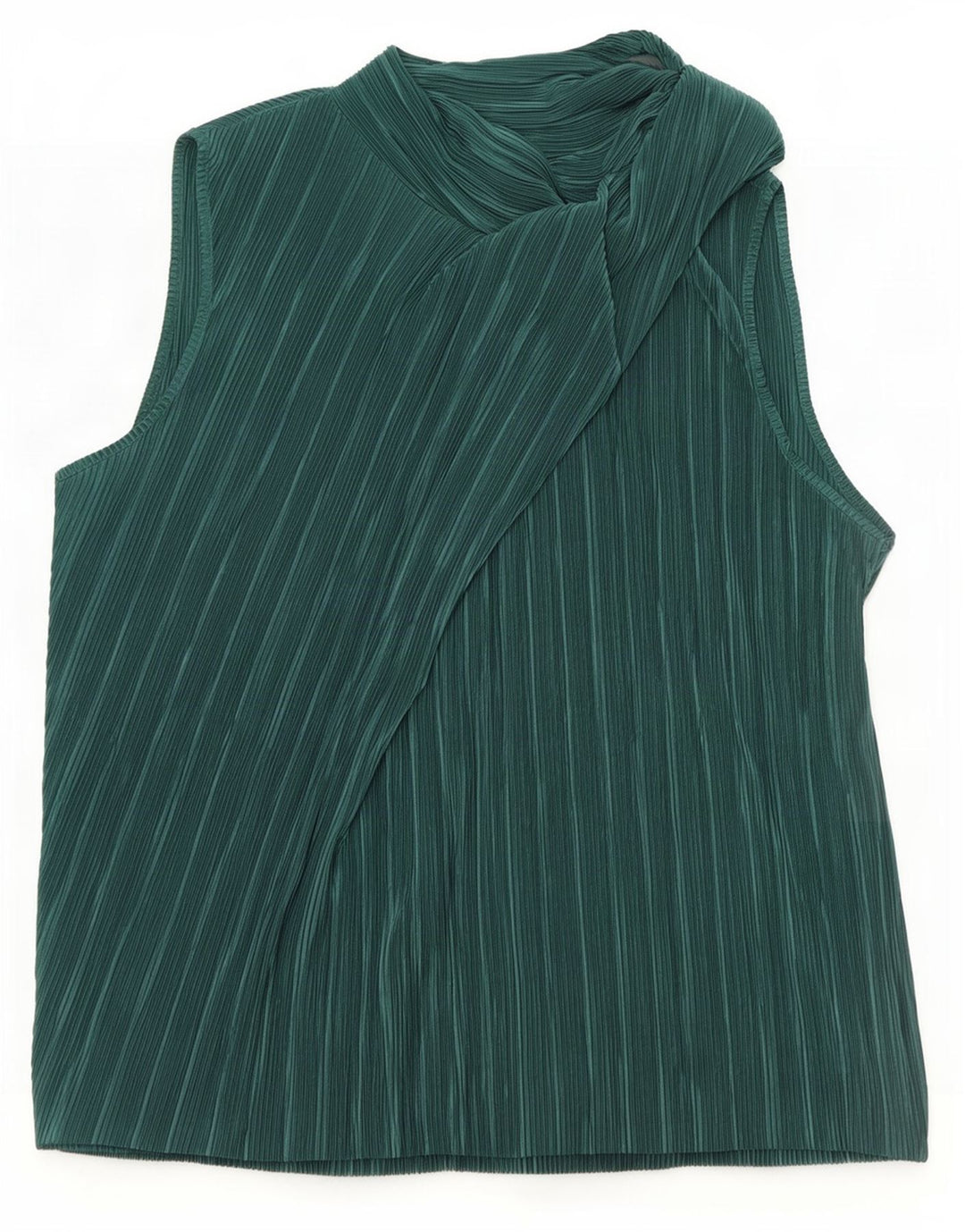 Zara Dame ærmeløs bluse Top UK 14 Stor grøn stribet polyester