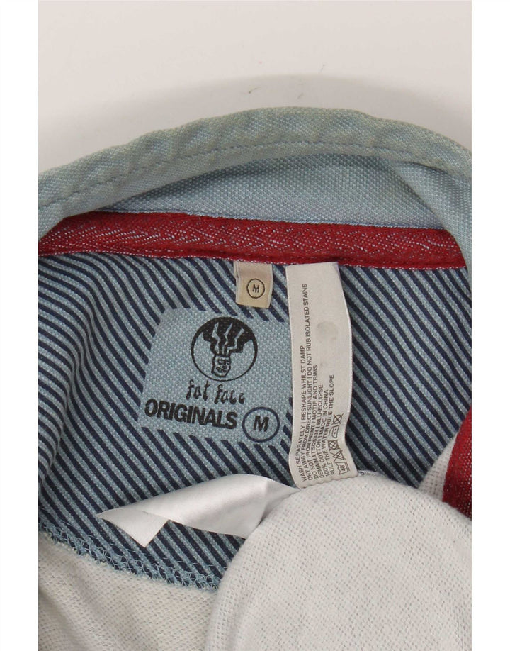 Fedt ansigt herre lynlås-hals sweater jumper medium blå bomuld