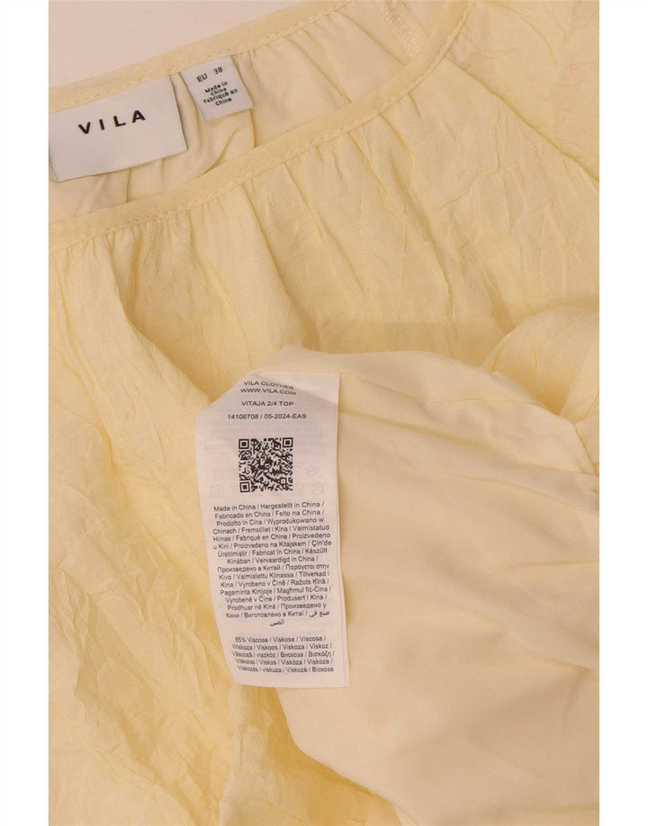 Vila Womens Oversized Bluse Top EU 38 Medium Yellow Viscose