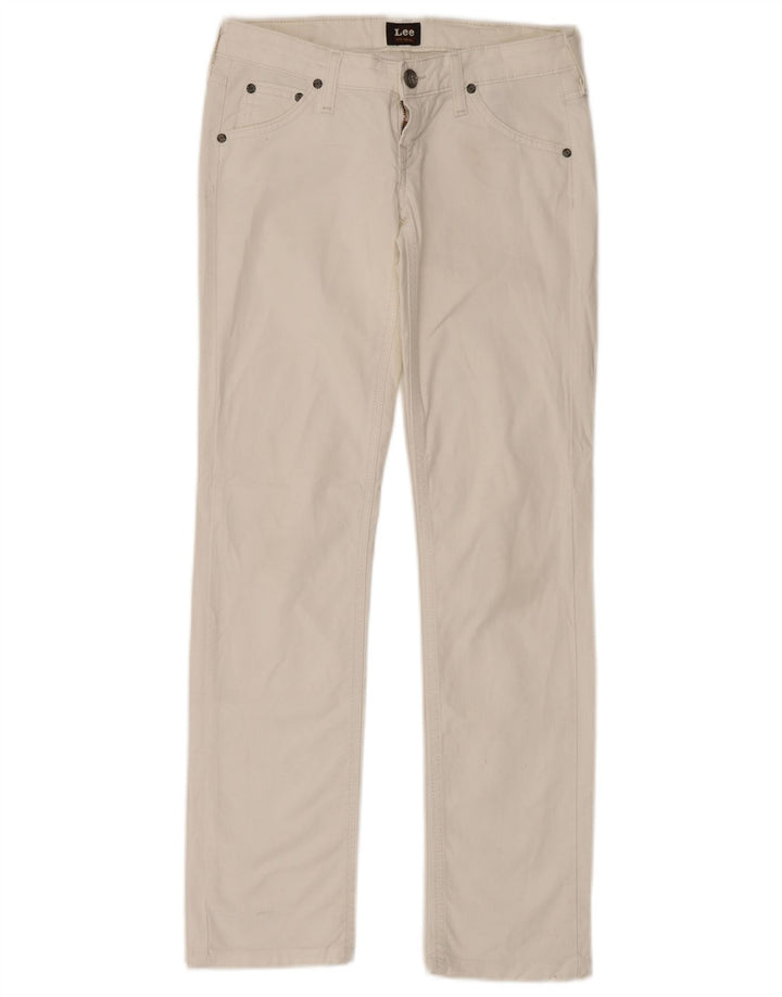 LEE Straight Jeans til kvinder W26 L33 Hvid Bomuld