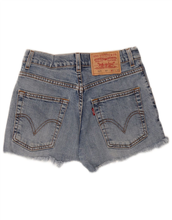 LEVI'S Womens 525 denimshorts W27 Små blå bomuld