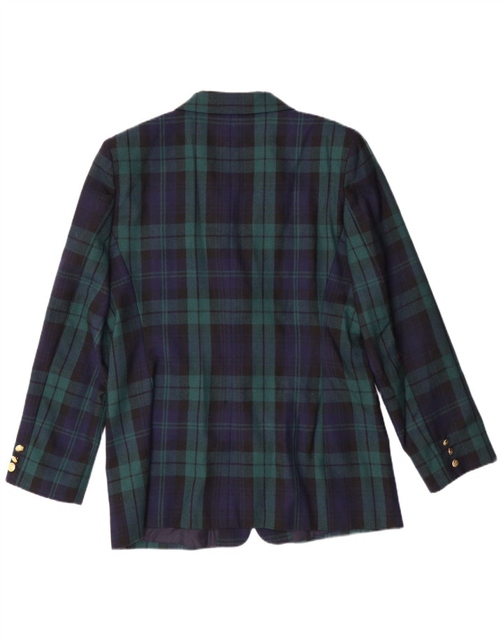LUISA SPAGNOLI Dame Blazer Jacket IT 46 Large Green Plaid Classic