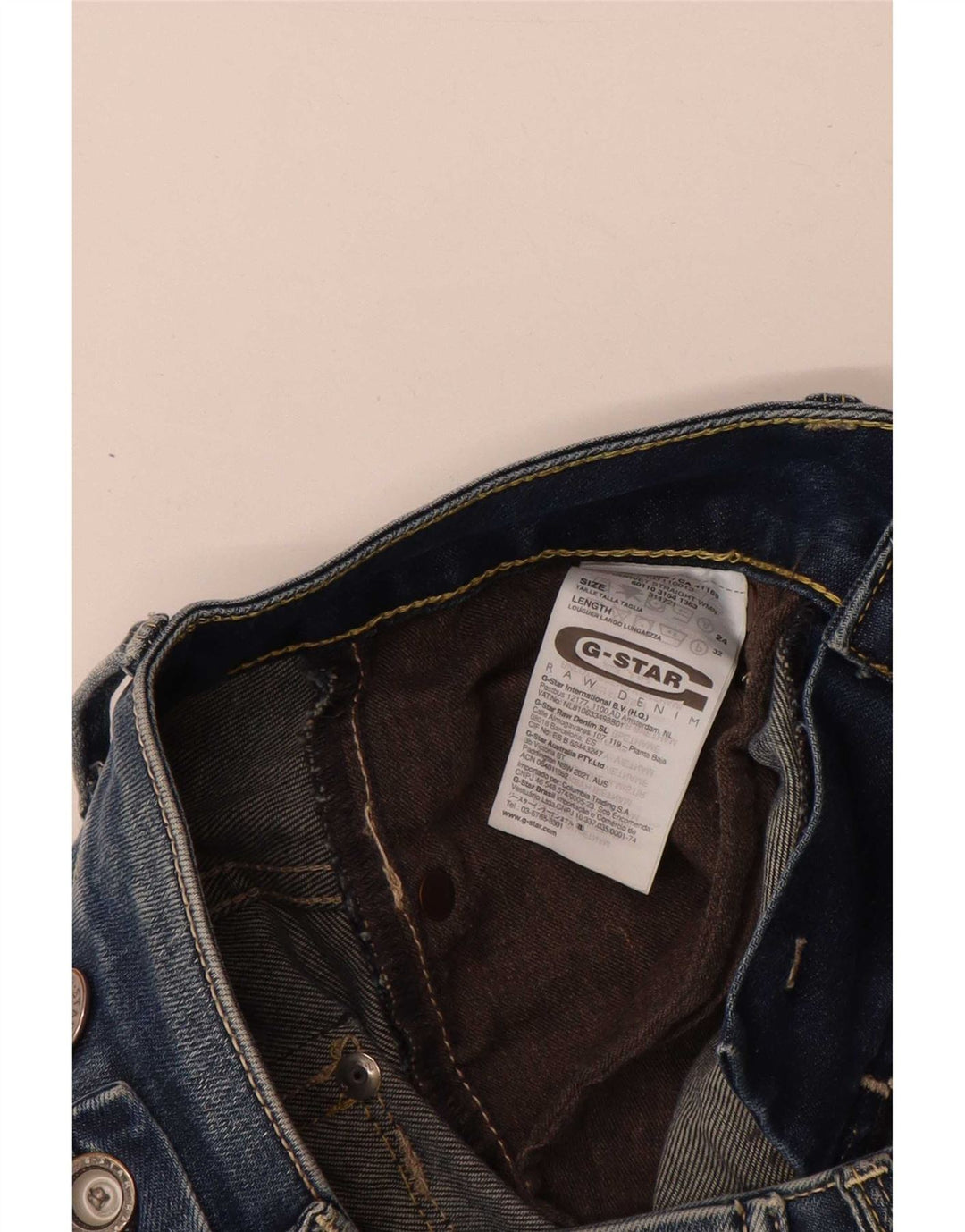 G-Star Dame Straight Jeans W24 L28 Blå Bomuld