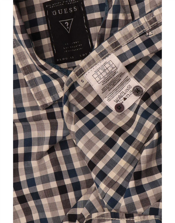 Guess Slim Fit-skjorte til mænd, lille flerfarvet Gingham-bomuld