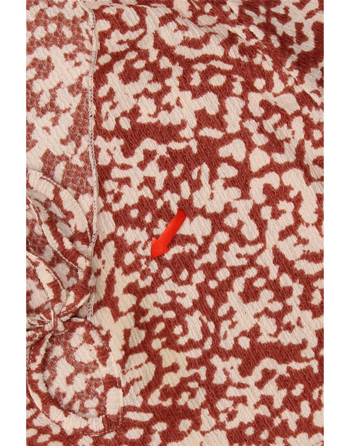 Topshop Kvinder Abstrakt A-Line Kjole UK 12 Medium Maroon