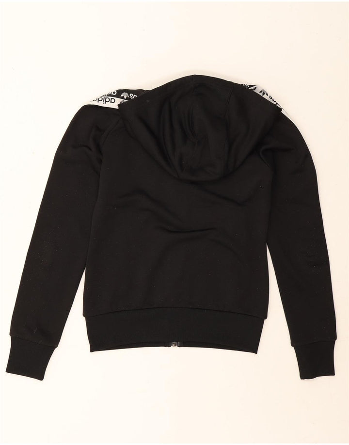 Adidas Dame Grafisk Hættetrøje Sweater UK 8 Lille Sort Polyester