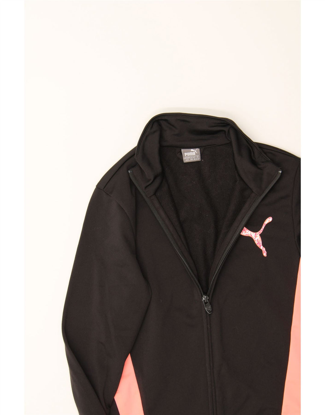 PUMA Boys Tracksuit Top Jacket 11-12 Years Large  Black Colourblock Vintage Puma and Second-Hand Puma from Messina Hembry 