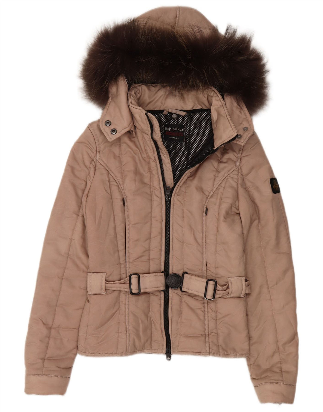 Refrigiwear Dame hættejakke UK 10 Small Beige Polyamid