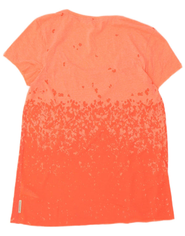 Maison Scotch Dame T-Shirt Top UK 10 Lille Orange Bomuld