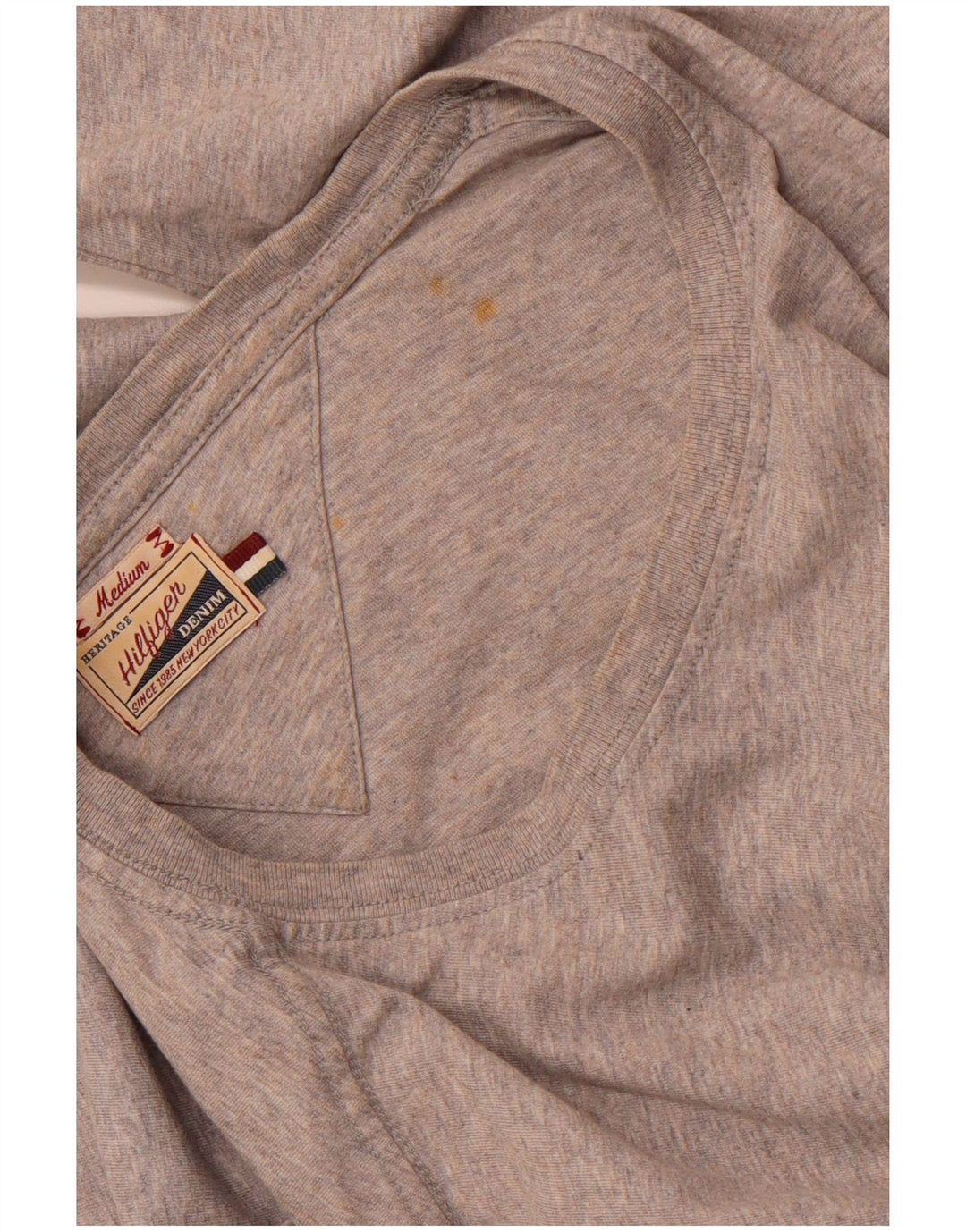 TOMMY HILFIGER Heritage grafisk top langærmet mellemgrå bomuld