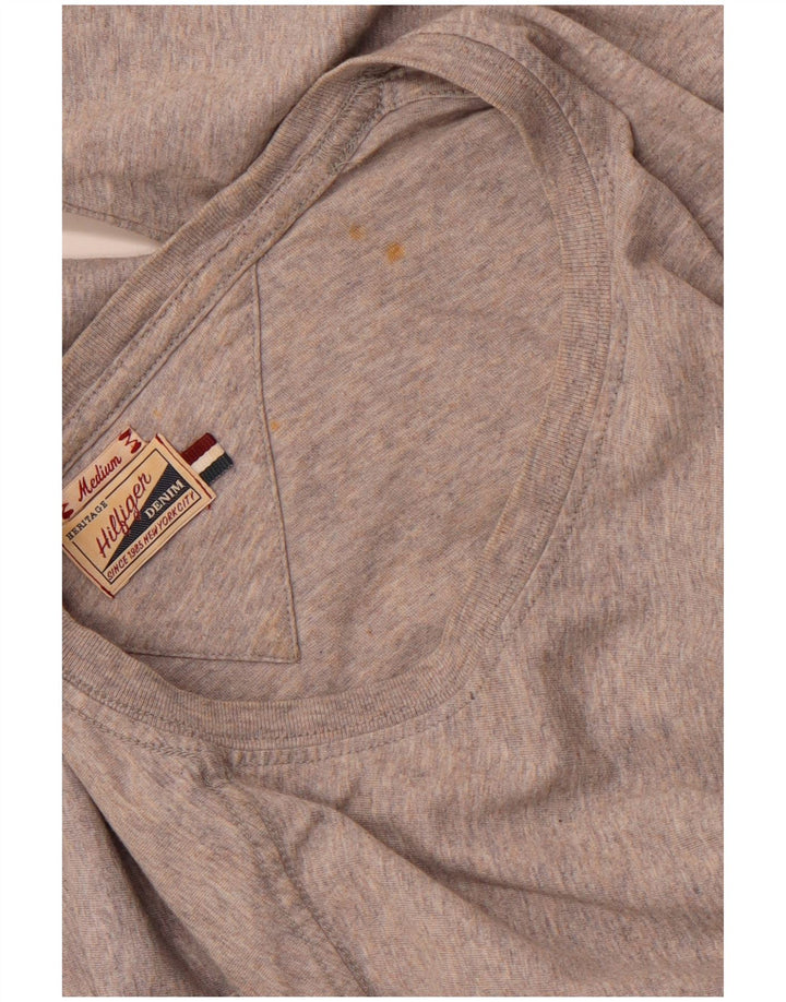 TOMMY HILFIGER Heritage grafisk top langærmet mellemgrå bomuld