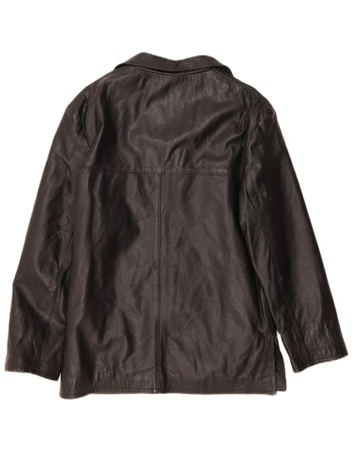Vintage læderjakke til kvinder UK 14 Medium sort læder