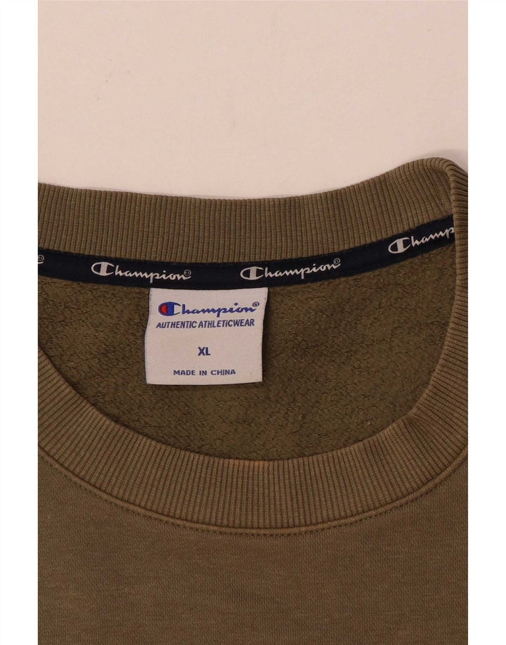 Champion Herre Grafisk Regular Fit Sweatshirt Jumper XL Brun Colourblock