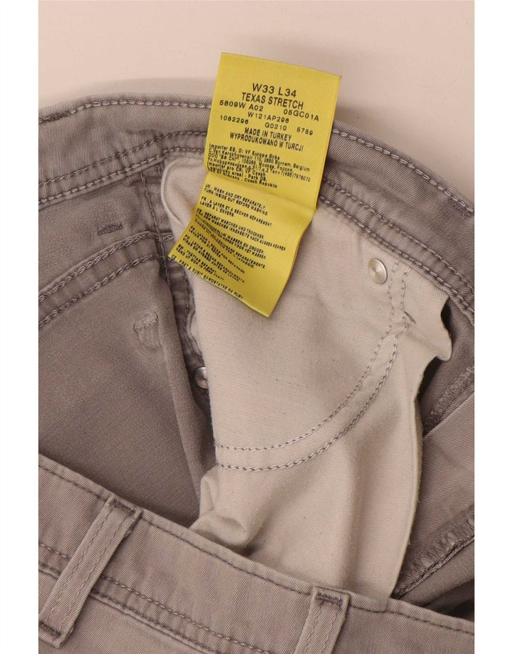 Wrangler Herre Texas Stretch Straight Jeans W33 L34 Grå Bomuld