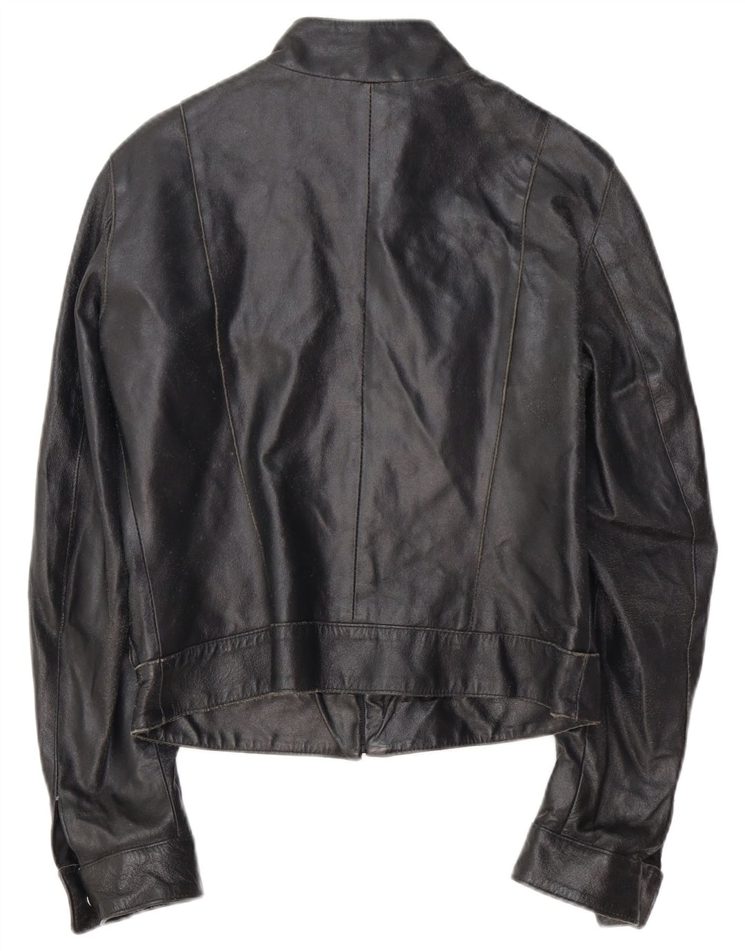 VINTAGE Racerjakke i læder til kvinder IT 42 Medium Sort læder