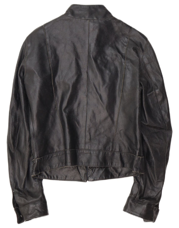 VINTAGE Racerjakke i læder til kvinder IT 42 Medium Sort læder