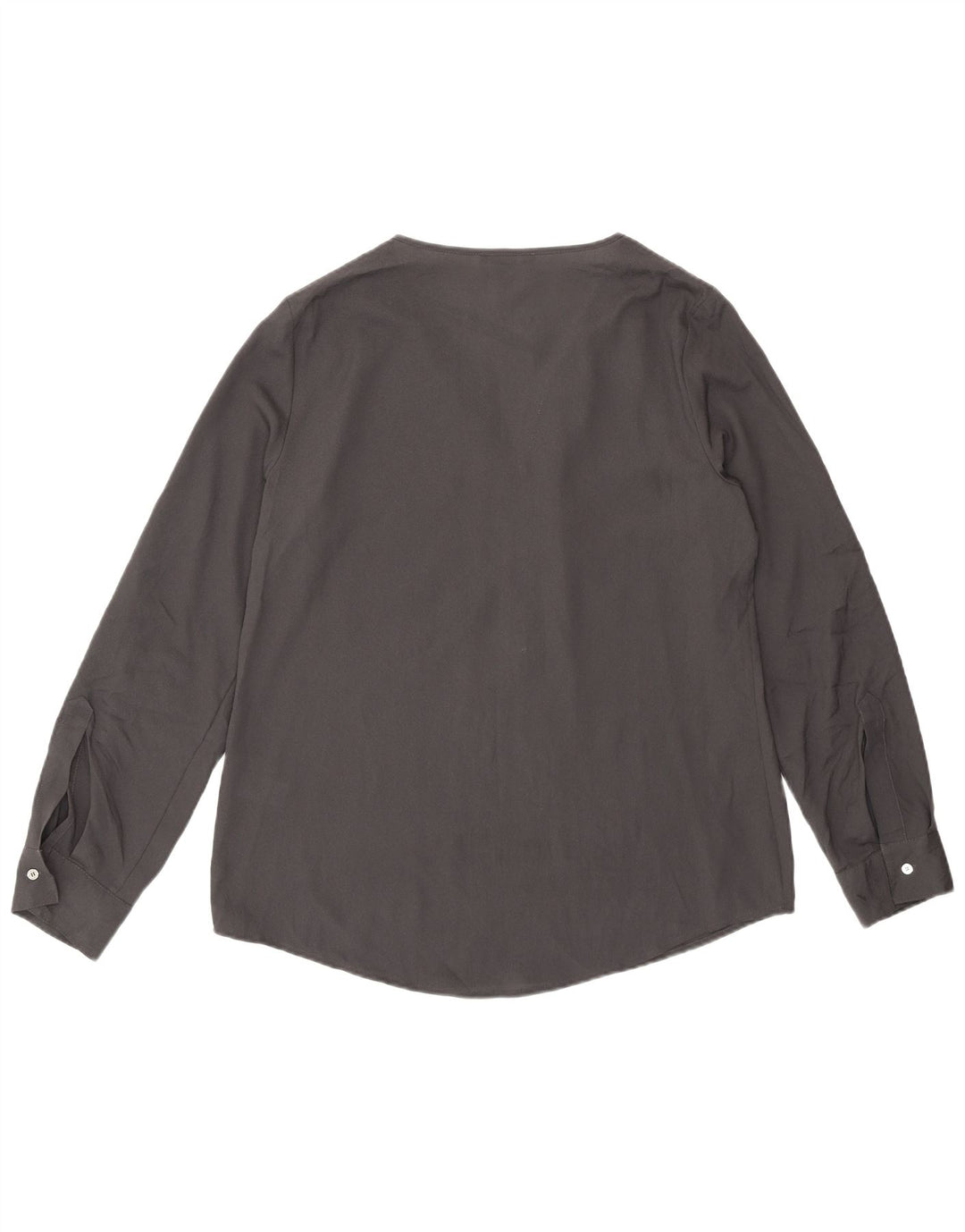 Calvin Klein Dame Langærmet Bluse Top UK 14 Medium Grey Polyester
