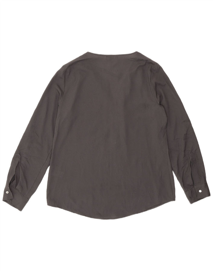 Calvin Klein Dame Langærmet Bluse Top UK 14 Medium Grey Polyester