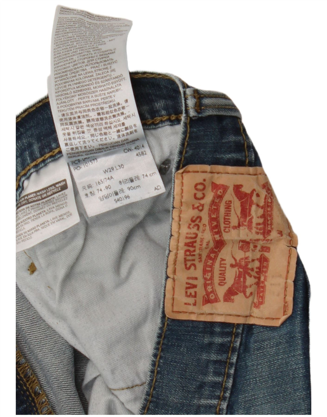 LEVI'S Dame 511 Slim Jeans W29 L30 Blå Bomuld