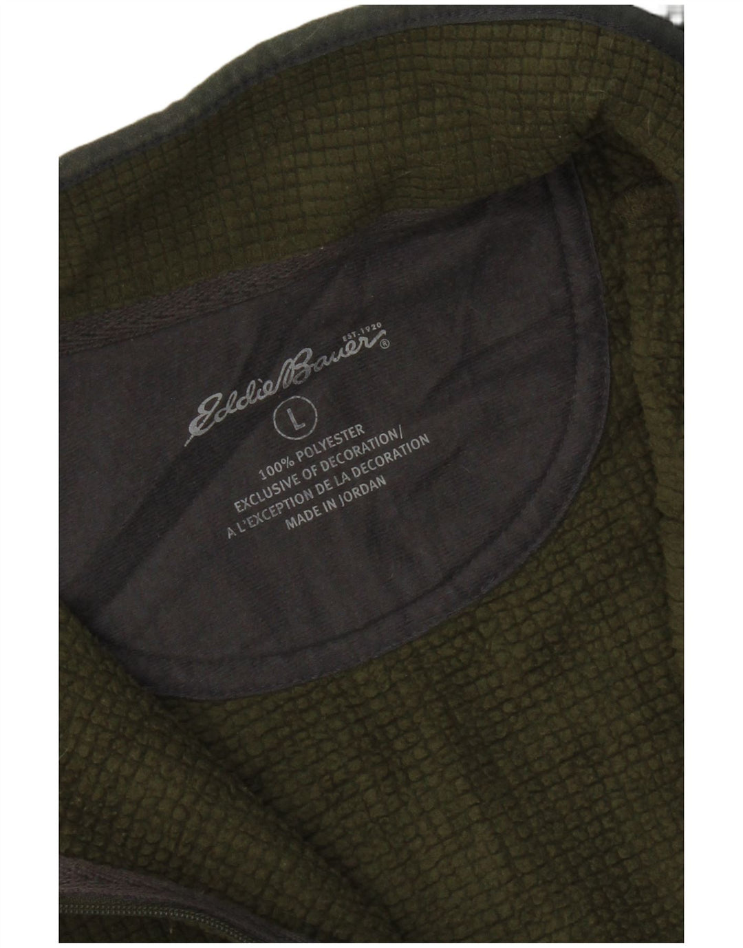 Eddie Bauer herre lynlås hals fleece jumper stor grøn polyester