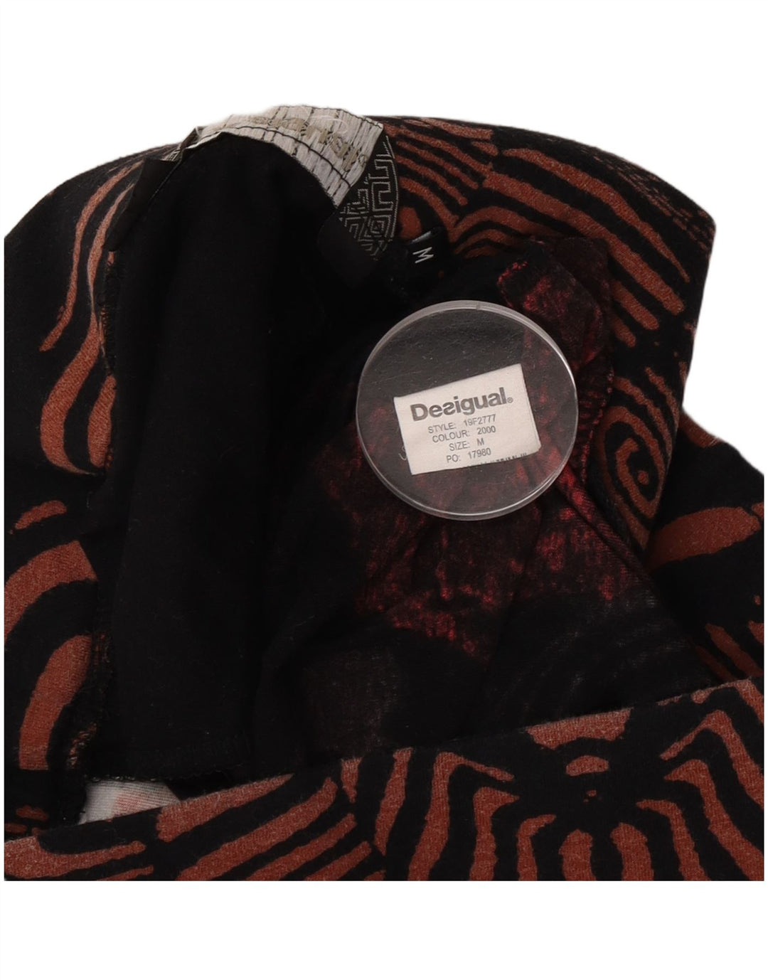 Desigual Dame grafisk A-line nederdel Medium W30 sort patchwork