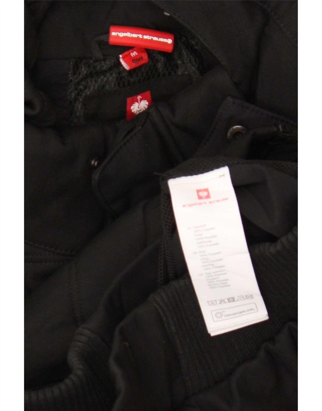 Engelbert Strauss Herre hættepolstret jakke UK 38 Medium Sort Polyester